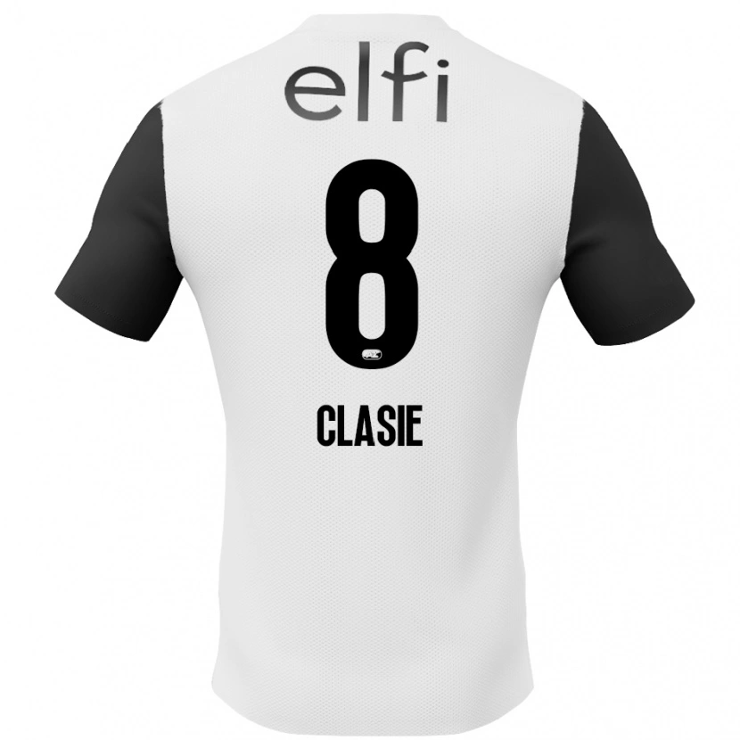 Danxen Kinder Jordy Clasie #8 Weiß Schwarz Auswärtstrikot Trikot 2024/25 T-Shirt