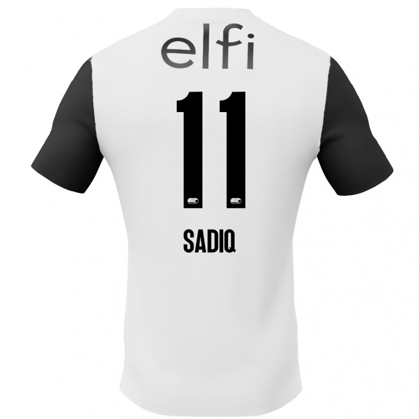 Danxen Kinder Ibrahim Sadiq #11 Weiß Schwarz Auswärtstrikot Trikot 2024/25 T-Shirt