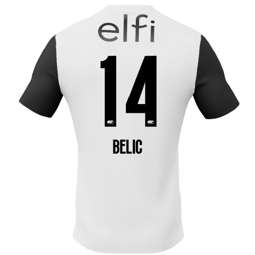 Danxen Kinder Kristijan Belic #14 Weiß Schwarz Auswärtstrikot Trikot 2024/25 T-Shirt