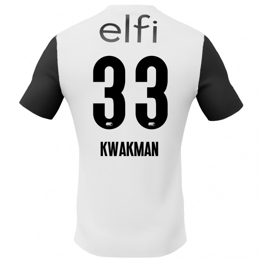 Danxen Kinder Dave Kwakman #33 Weiß Schwarz Auswärtstrikot Trikot 2024/25 T-Shirt