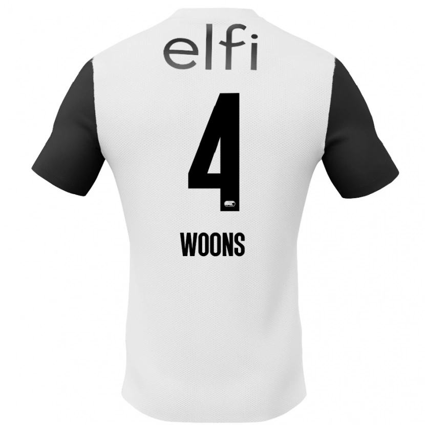 Danxen Kinder Karlijn Woons #4 Weiß Schwarz Auswärtstrikot Trikot 2024/25 T-Shirt