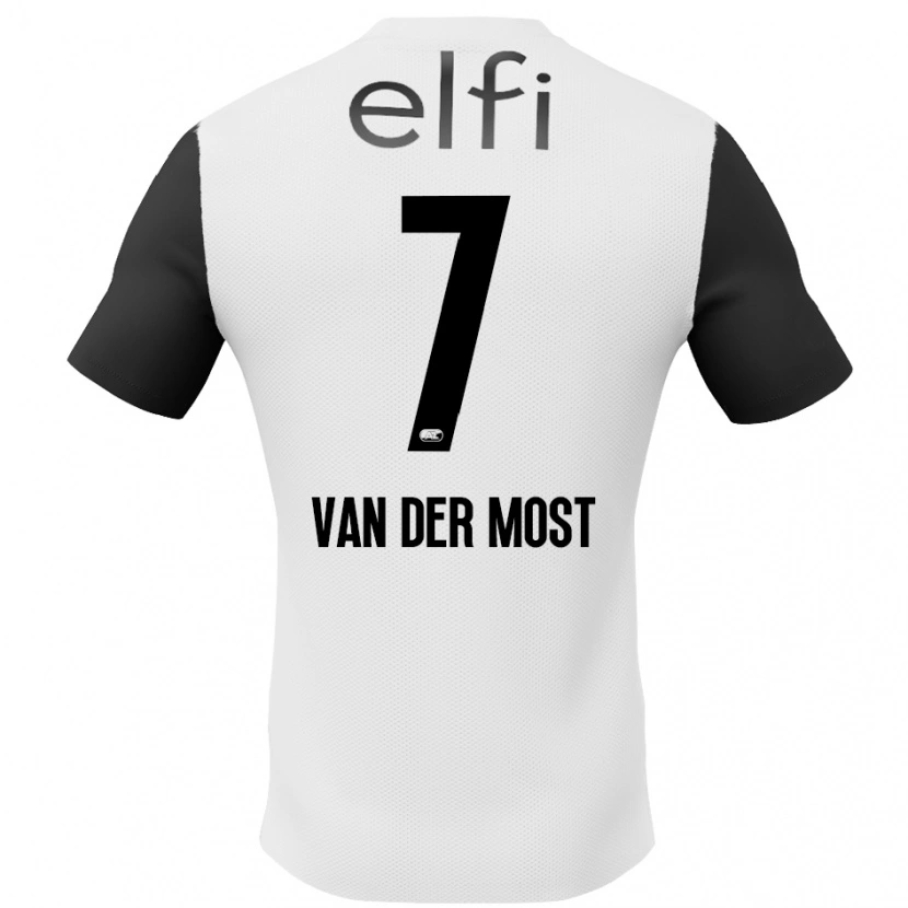 Danxen Kinder Veerle Van Der Most #7 Weiß Schwarz Auswärtstrikot Trikot 2024/25 T-Shirt