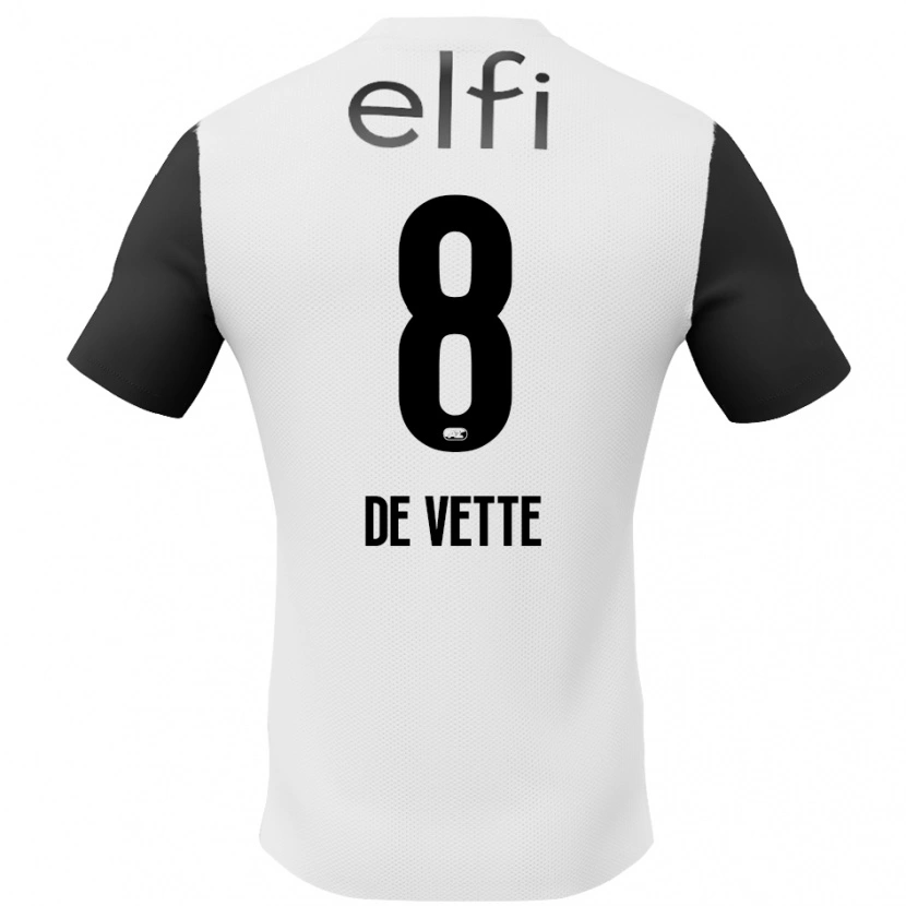Danxen Kinder Manique De Vette #8 Weiß Schwarz Auswärtstrikot Trikot 2024/25 T-Shirt