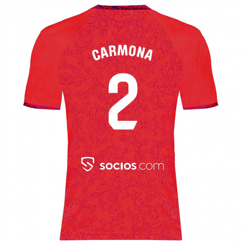Danxen Kinder José Ángel Carmona #2 Rot Auswärtstrikot Trikot 2024/25 T-Shirt