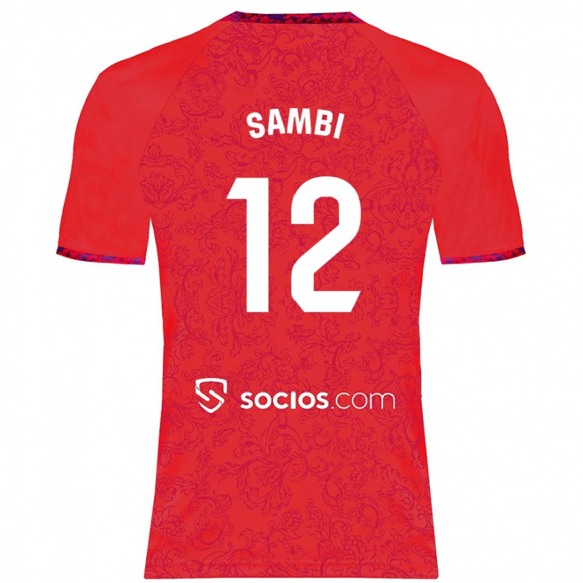 Danxen Kinder Albert Sambi Lokonga #12 Rot Auswärtstrikot Trikot 2024/25 T-Shirt
