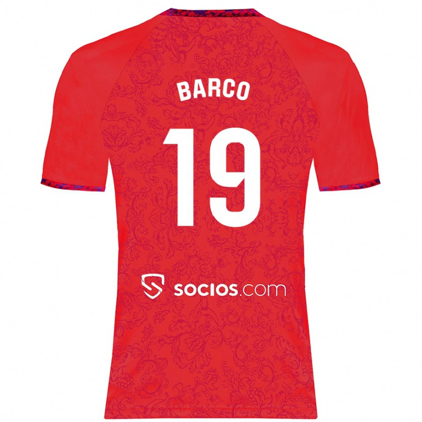 Danxen Kinder Valentín Barco #19 Rot Auswärtstrikot Trikot 2024/25 T-Shirt
