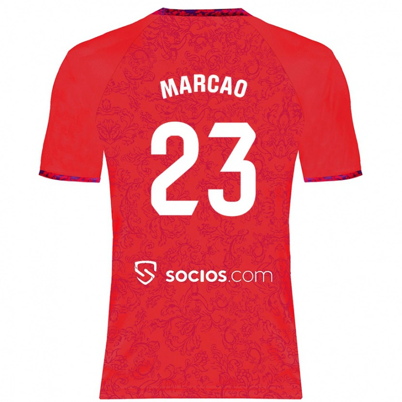 Danxen Kinder Marcão #23 Rot Auswärtstrikot Trikot 2024/25 T-Shirt