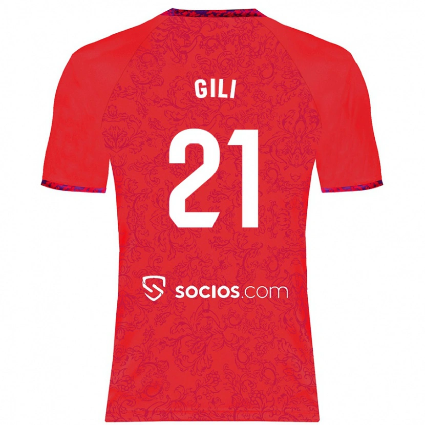 Danxen Kinder Gemma Gili #21 Rot Auswärtstrikot Trikot 2024/25 T-Shirt