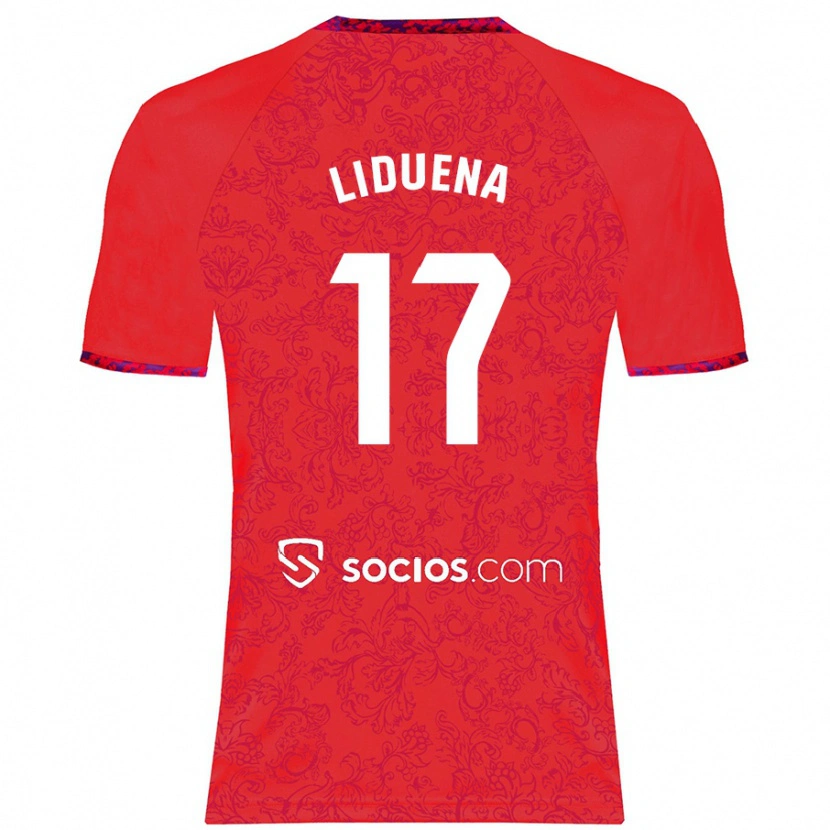 Danxen Kinder Daniel Lidueña #17 Rot Auswärtstrikot Trikot 2024/25 T-Shirt