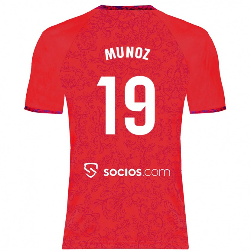 Danxen Kinder Iker Muñoz #19 Rot Auswärtstrikot Trikot 2024/25 T-Shirt