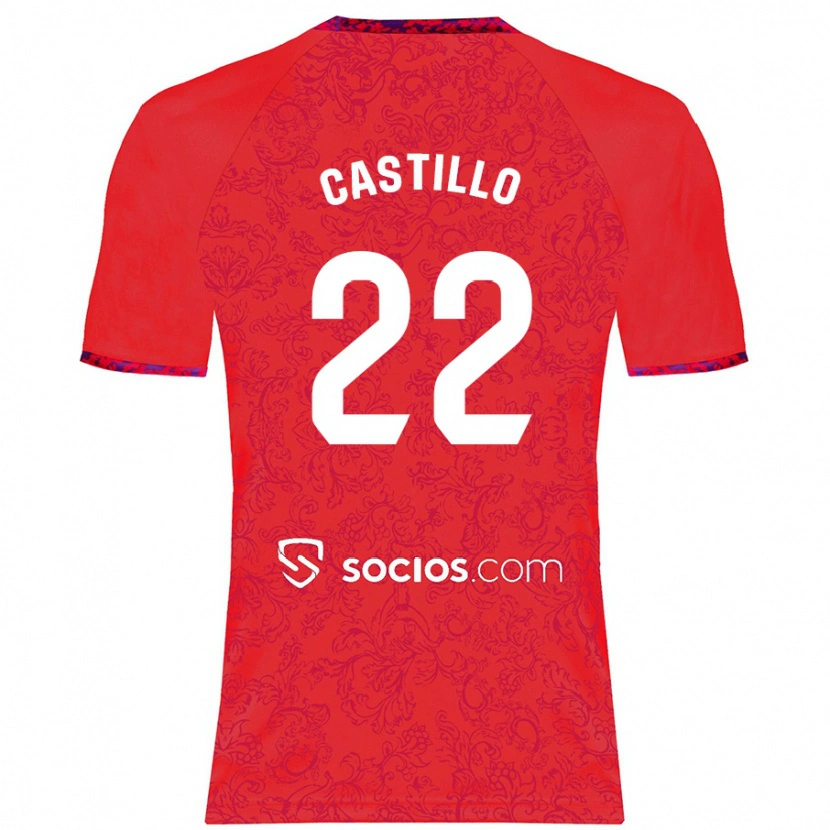 Danxen Kinder José Castillo #22 Rot Auswärtstrikot Trikot 2024/25 T-Shirt