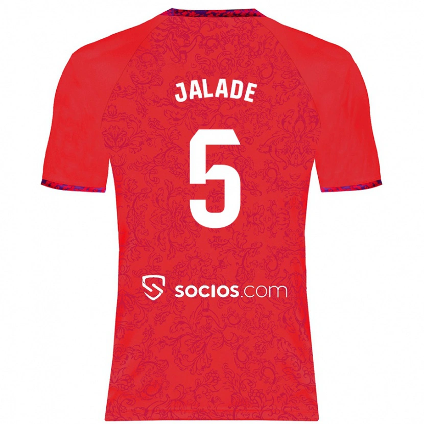 Danxen Kinder Robert Jalade #5 Rot Auswärtstrikot Trikot 2024/25 T-Shirt
