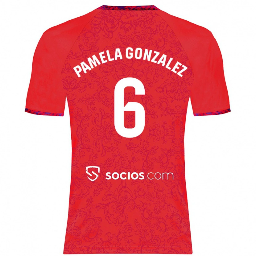 Danxen Kinder Cinthia Pamela González Medina #6 Rot Auswärtstrikot Trikot 2024/25 T-Shirt
