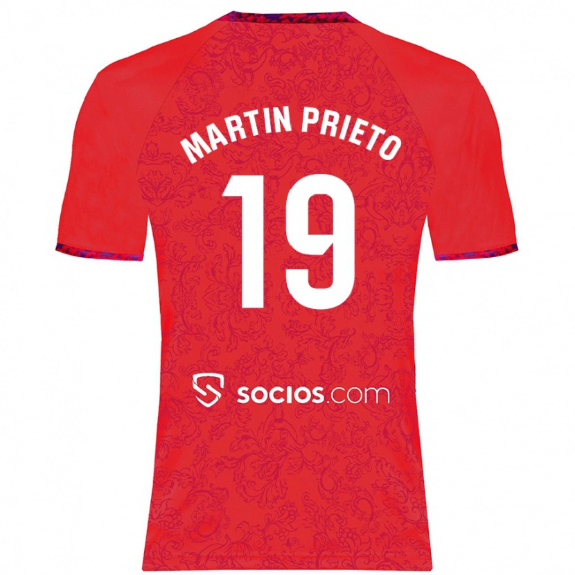 Danxen Kinder Cristina Martín-Prieto Gutiérrez #19 Rot Auswärtstrikot Trikot 2024/25 T-Shirt