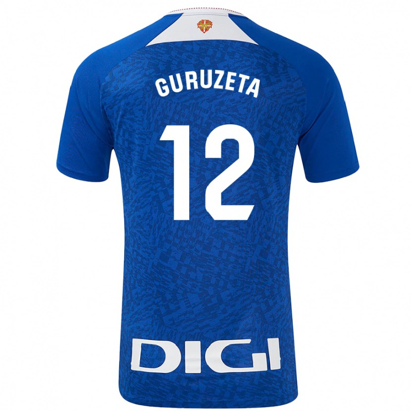 Danxen Kinder Gorka Guruzeta #12 Königsblau Auswärtstrikot Trikot 2024/25 T-Shirt