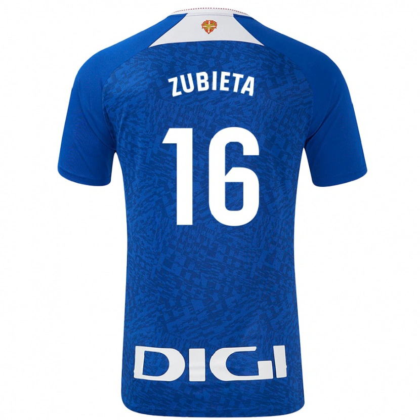 Danxen Kinder Maite Zubieta #16 Königsblau Auswärtstrikot Trikot 2024/25 T-Shirt