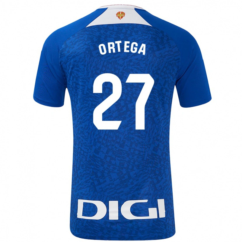 Danxen Kinder Sara Ortega #27 Königsblau Auswärtstrikot Trikot 2024/25 T-Shirt