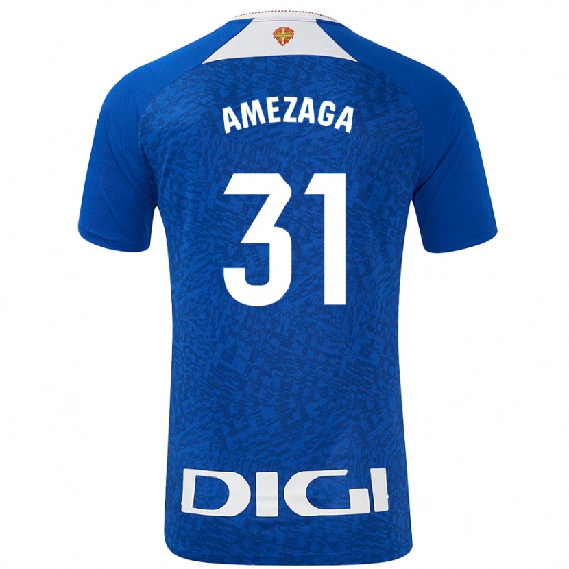 Danxen Kinder Jone Amezaga #31 Königsblau Auswärtstrikot Trikot 2024/25 T-Shirt