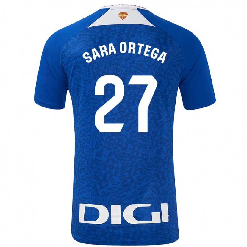 Danxen Kinder Sara Ortega Ruiz #27 Königsblau Auswärtstrikot Trikot 2024/25 T-Shirt