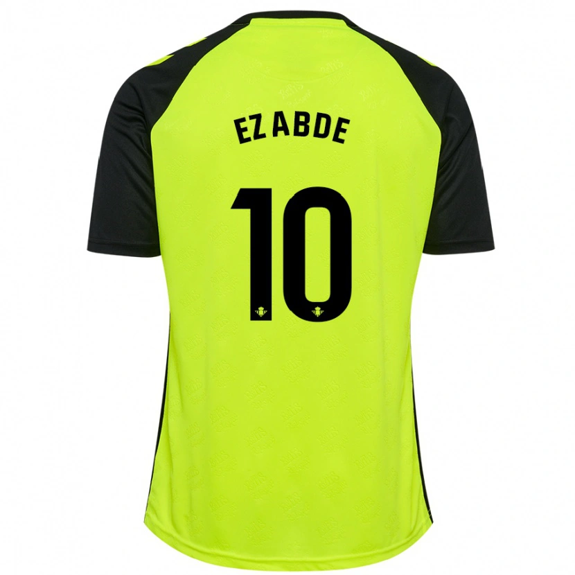 Danxen Kinder Abde Ezzalzouli #10 Fluoreszierendes Gelb Schwarz Auswärtstrikot Trikot 2024/25 T-Shirt