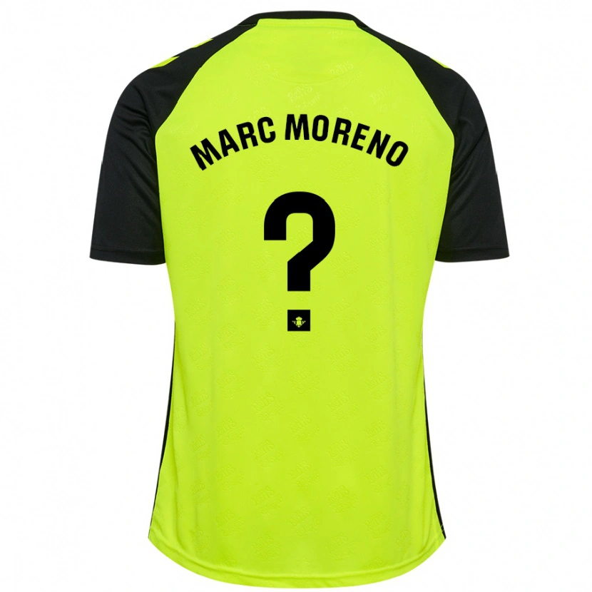 Danxen Kinder Marc Moreno #0 Fluoreszierendes Gelb Schwarz Auswärtstrikot Trikot 2024/25 T-Shirt