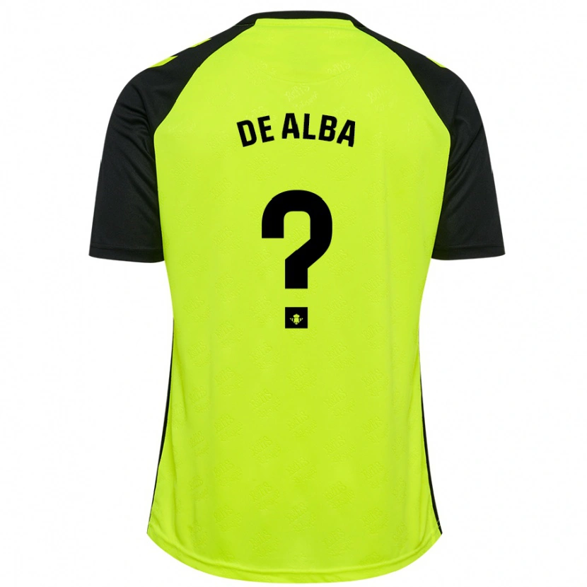 Danxen Kinder Luismi De Alba #0 Fluoreszierendes Gelb Schwarz Auswärtstrikot Trikot 2024/25 T-Shirt