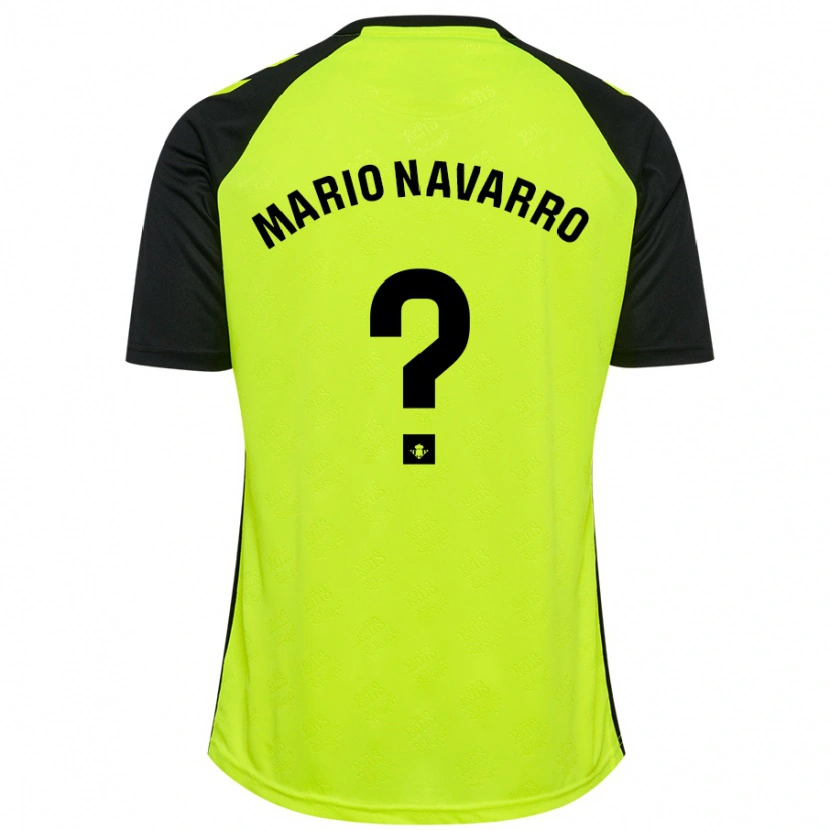 Danxen Kinder Mario Navarro #0 Fluoreszierendes Gelb Schwarz Auswärtstrikot Trikot 2024/25 T-Shirt