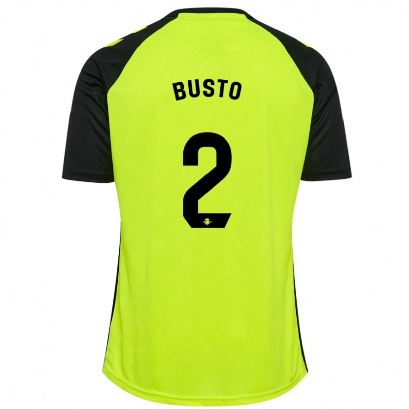 Danxen Kinder Pablo Busto #2 Fluoreszierendes Gelb Schwarz Auswärtstrikot Trikot 2024/25 T-Shirt