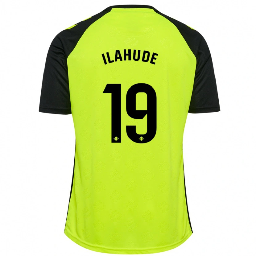 Danxen Kinder Destiny Ilahude #19 Fluoreszierendes Gelb Schwarz Auswärtstrikot Trikot 2024/25 T-Shirt