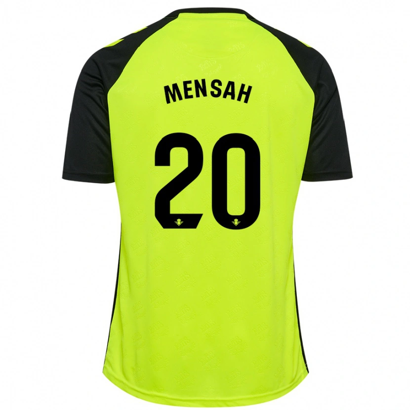 Danxen Kinder Mawuli Mensah #20 Fluoreszierendes Gelb Schwarz Auswärtstrikot Trikot 2024/25 T-Shirt