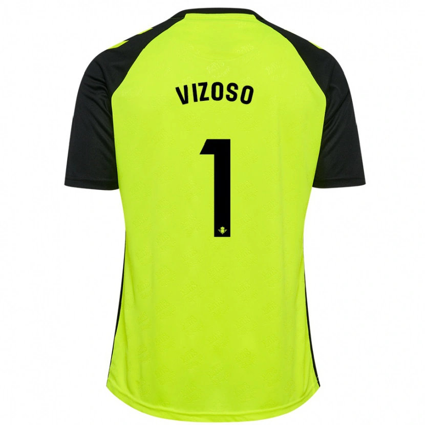 Danxen Kinder Paula Vizoso #1 Fluoreszierendes Gelb Schwarz Auswärtstrikot Trikot 2024/25 T-Shirt