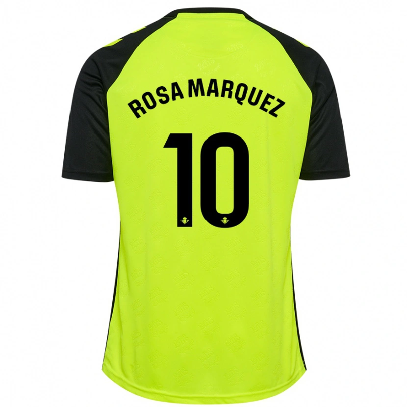 Danxen Kinder Rosa Márquez Baena #10 Fluoreszierendes Gelb Schwarz Auswärtstrikot Trikot 2024/25 T-Shirt