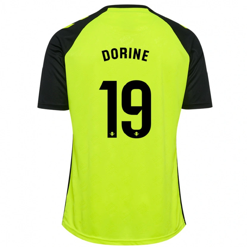 Danxen Kinder Dorine Nina Chuigoue #19 Fluoreszierendes Gelb Schwarz Auswärtstrikot Trikot 2024/25 T-Shirt