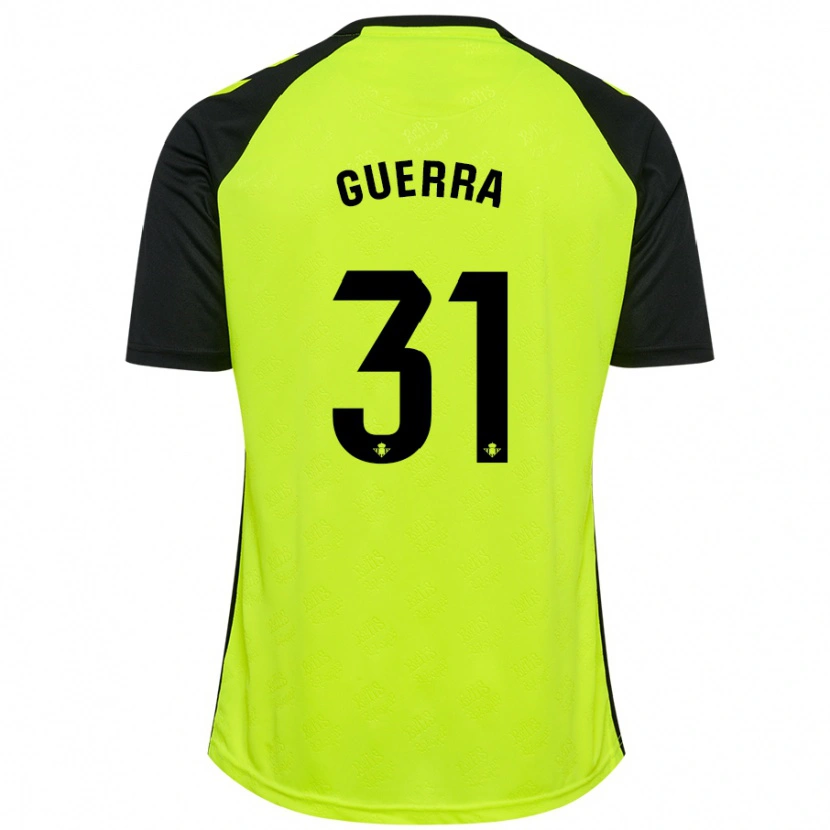 Danxen Kinder Ana Guerra Morcillo #31 Fluoreszierendes Gelb Schwarz Auswärtstrikot Trikot 2024/25 T-Shirt