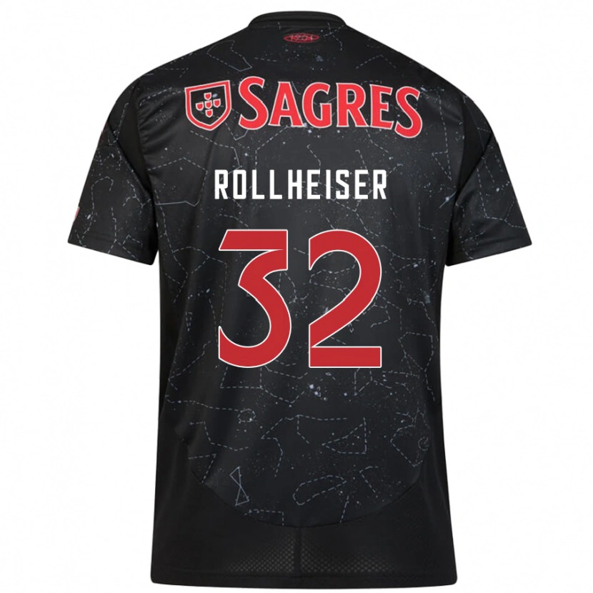 Danxen Kinder Benjamín Rollheiser #32 Schwarz Rot Auswärtstrikot Trikot 2024/25 T-Shirt