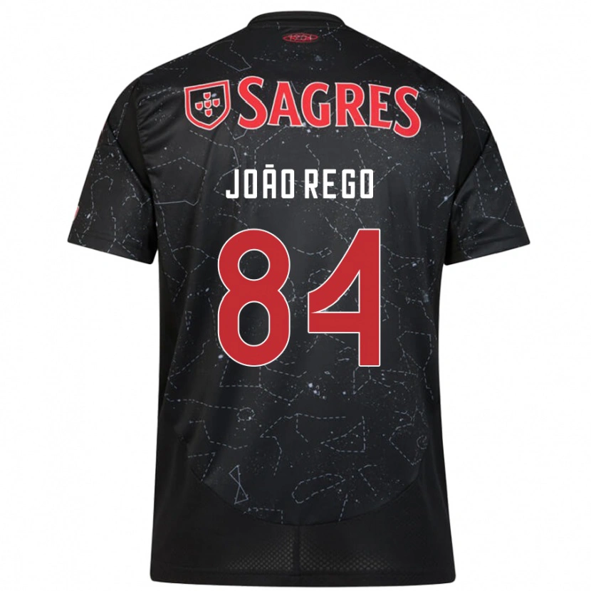 Danxen Kinder João Rêgo #84 Schwarz Rot Auswärtstrikot Trikot 2024/25 T-Shirt