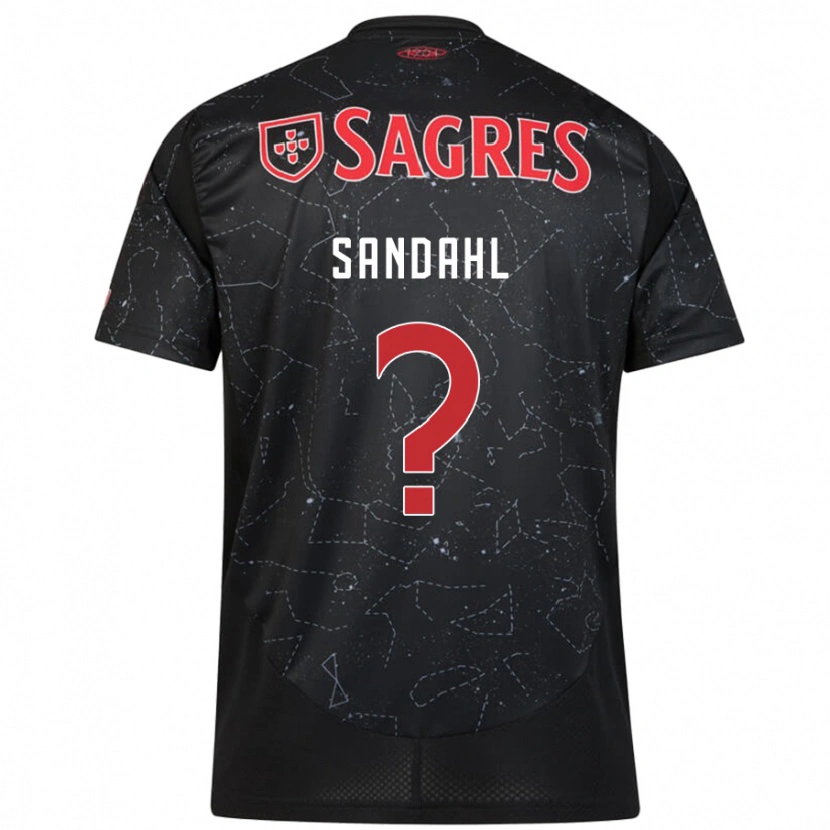 Danxen Kinder Alexander Sandahl #0 Schwarz Rot Auswärtstrikot Trikot 2024/25 T-Shirt