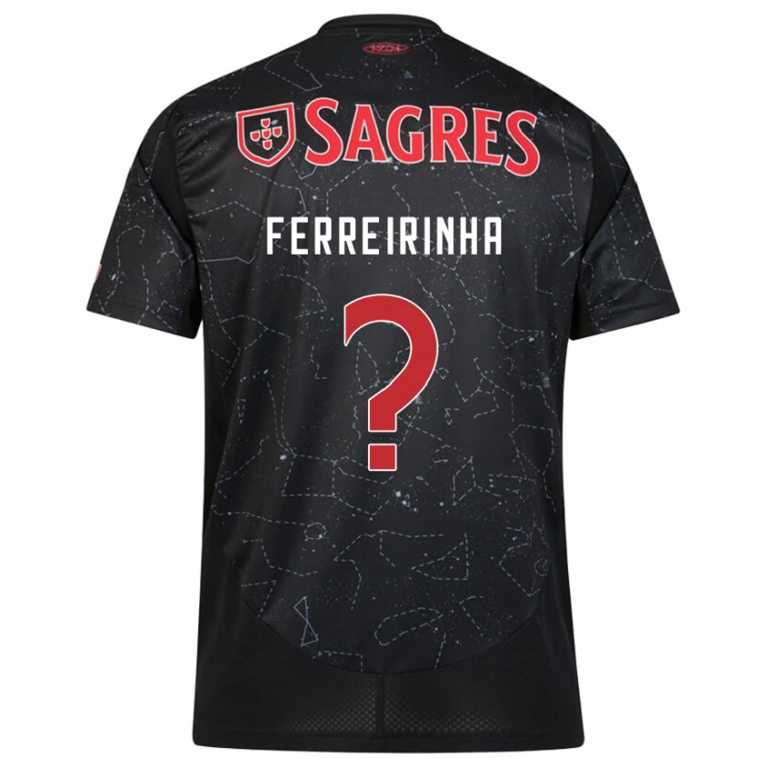 Danxen Kinder Afonso Ferreirinha #0 Schwarz Rot Auswärtstrikot Trikot 2024/25 T-Shirt