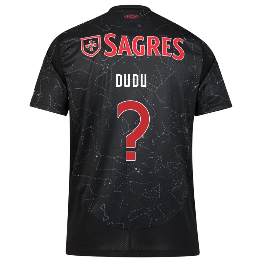 Danxen Kinder Dudu #0 Schwarz Rot Auswärtstrikot Trikot 2024/25 T-Shirt