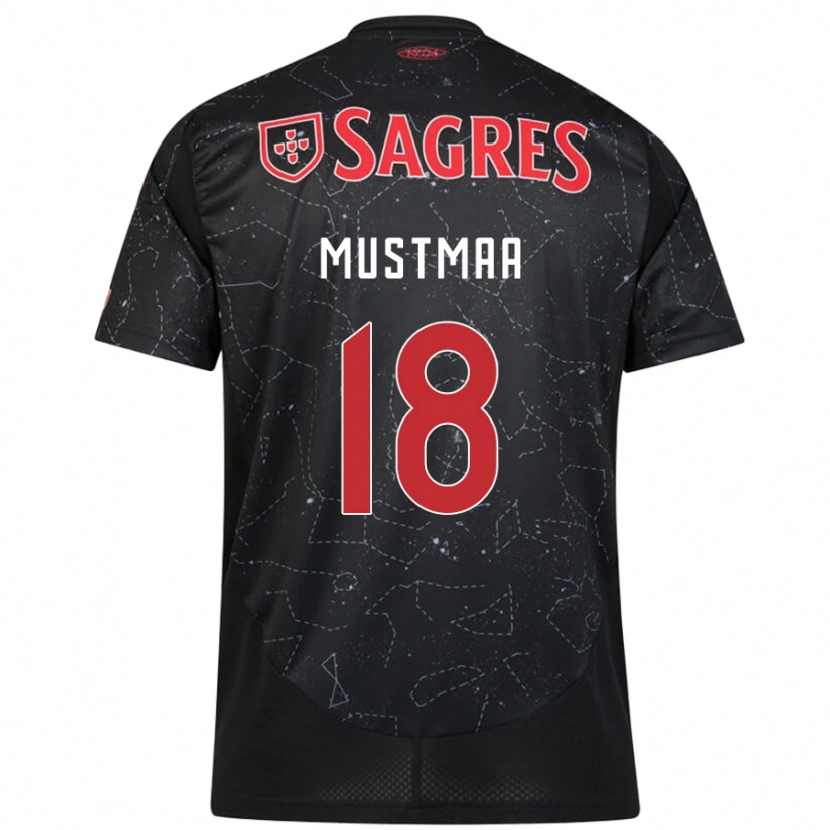 Danxen Kinder Karel Mustmaa #18 Schwarz Rot Auswärtstrikot Trikot 2024/25 T-Shirt