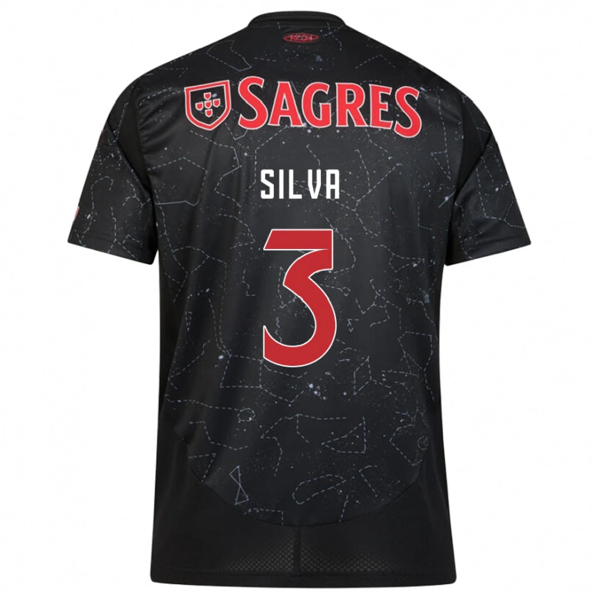 Danxen Kinder Joana Silva #3 Schwarz Rot Auswärtstrikot Trikot 2024/25 T-Shirt