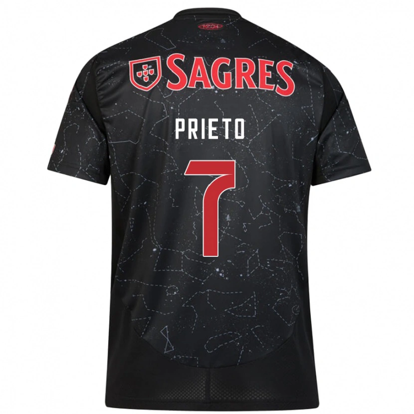 Danxen Kinder Cristina Martín-Prieto #7 Schwarz Rot Auswärtstrikot Trikot 2024/25 T-Shirt
