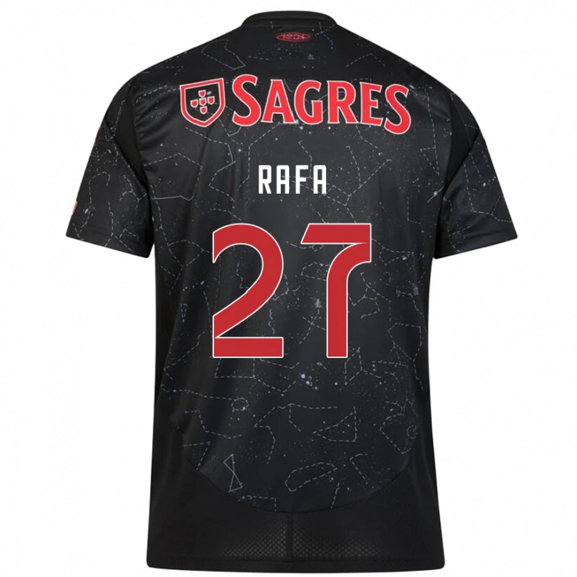 Danxen Kinder Rafa #27 Schwarz Rot Auswärtstrikot Trikot 2024/25 T-Shirt