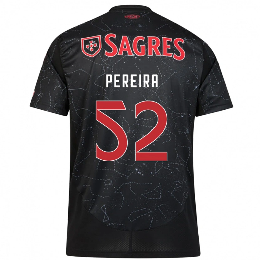Danxen Kinder Henrique Pereira #52 Schwarz Rot Auswärtstrikot Trikot 2024/25 T-Shirt