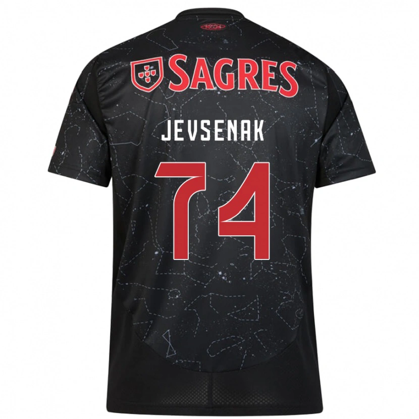 Danxen Kinder Zan Jevsenak #74 Schwarz Rot Auswärtstrikot Trikot 2024/25 T-Shirt