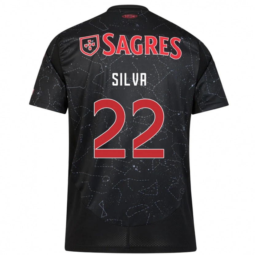 Danxen Kinder Amelia Silva #22 Schwarz Rot Auswärtstrikot Trikot 2024/25 T-Shirt