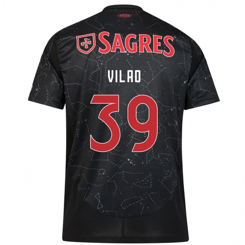Danxen Kinder Carolina Vilao #39 Schwarz Rot Auswärtstrikot Trikot 2024/25 T-Shirt