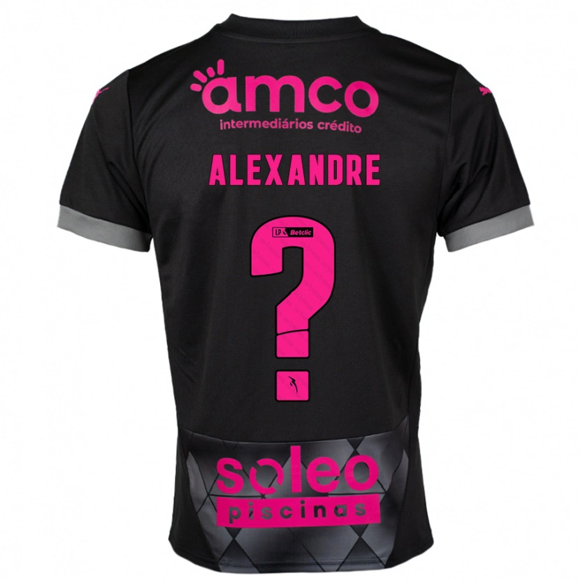 Danxen Kinder Daniel Alexandre #0 Schwarz Rosa Auswärtstrikot Trikot 2024/25 T-Shirt