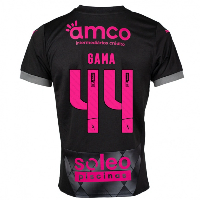 Danxen Kinder Dinis Gama #44 Schwarz Rosa Auswärtstrikot Trikot 2024/25 T-Shirt