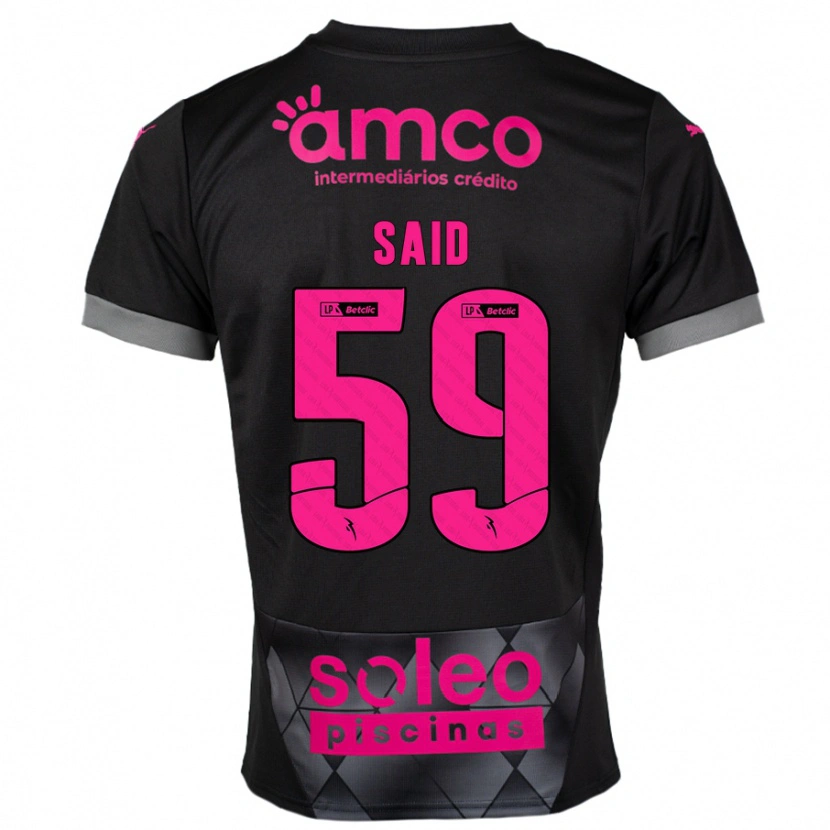 Danxen Kinder Yan Said #59 Schwarz Rosa Auswärtstrikot Trikot 2024/25 T-Shirt